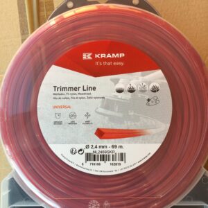 Trimmertråd Ø 2,4mm 69m firkantet rød Kramp